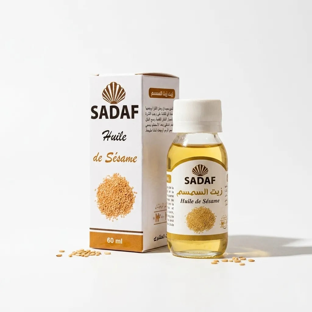 Huile de Sésame Pure SADAF 60 ml – Soin Naturel Peau & Cheveux
