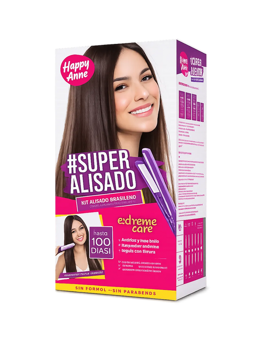 Happy Anne Kit SuperAlisado — Lissage Brésilien à Domicile Sans Formol, Résultats jusqu'à 100 Jours